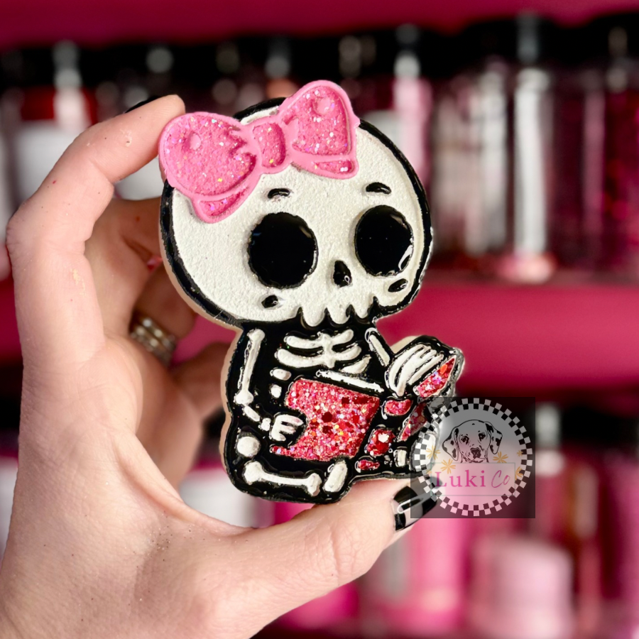 Skelly Reading  Book  Car Freshie