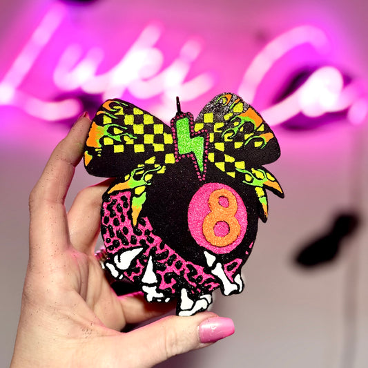 8-Ball Skelly - Neons  -Car Freshie