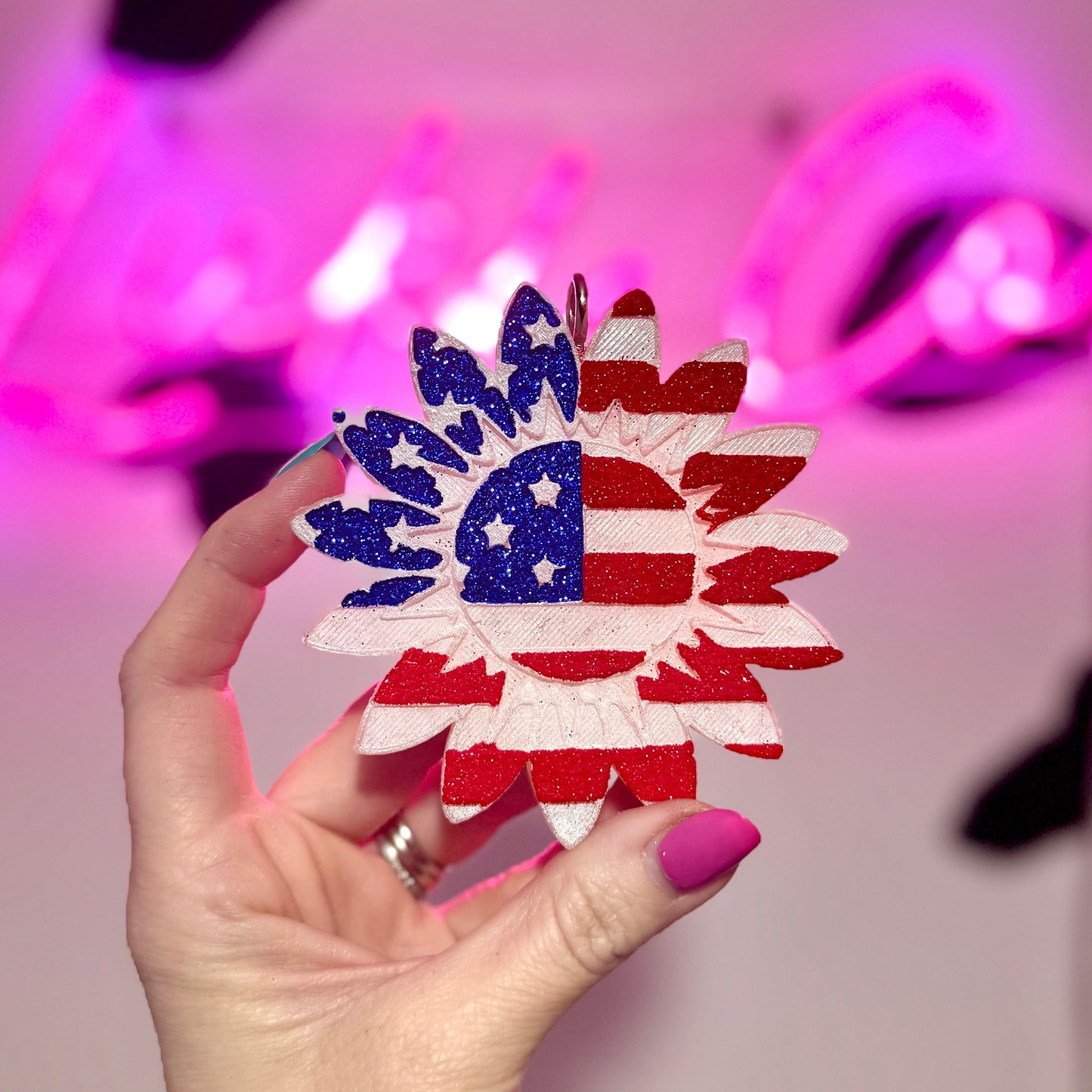 Patriotic 4th Sunflower Car Freshie