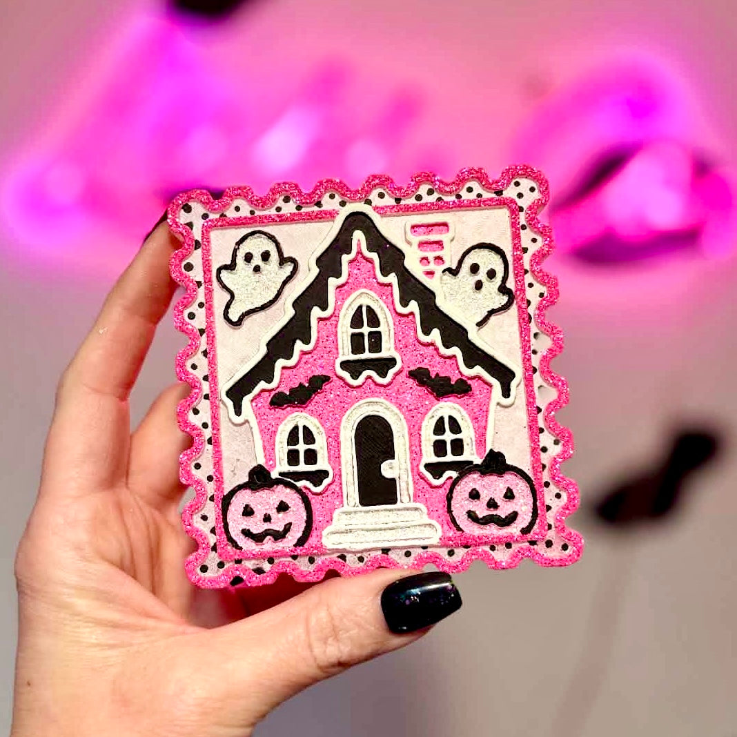 Pink Haunted House Car Freshie