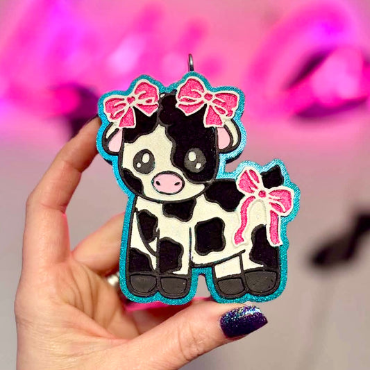Cow With Bows Car Freshie