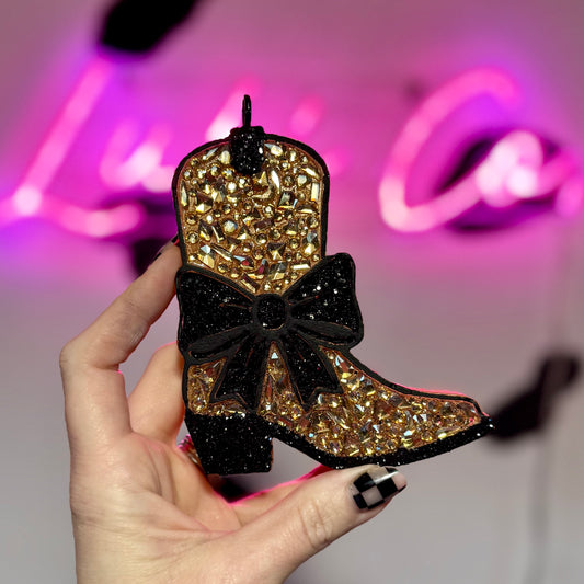Rhinestone Boot- Car Freshie