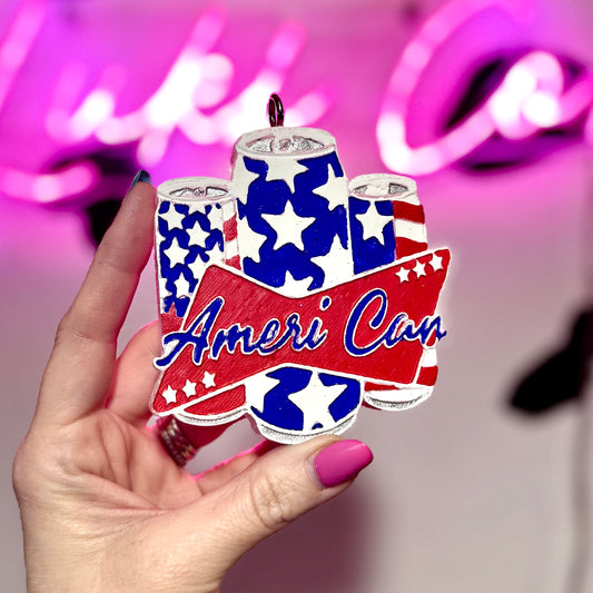 Patriotic 4th America Can  Car Freshie
