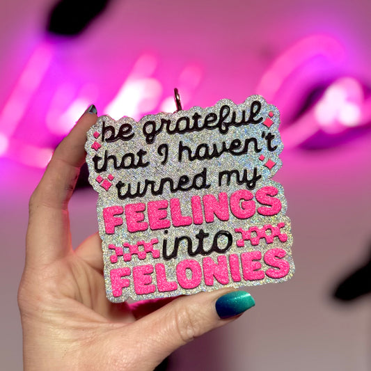Be Grateful Feelings into Felonies  - Car Freshie
