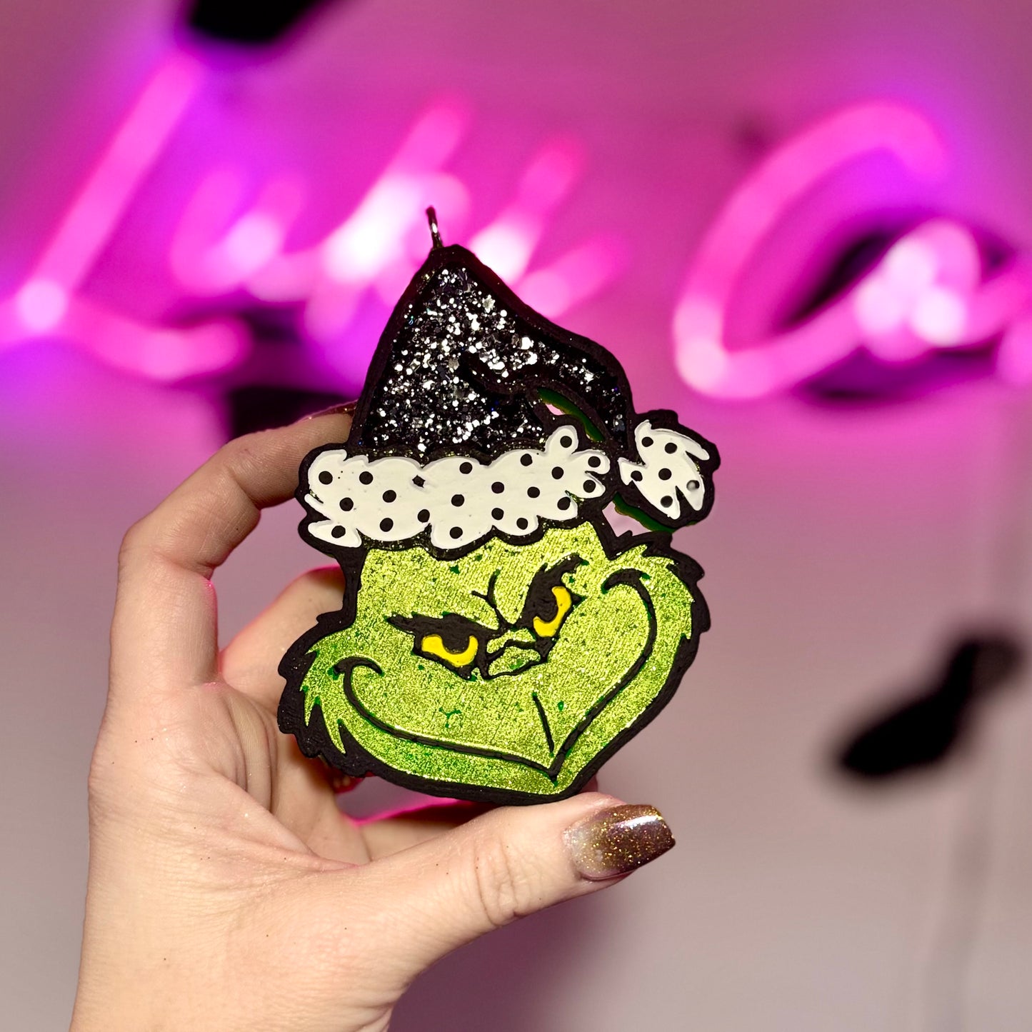 Black Dalmatian Hat Grinch Car Freshie