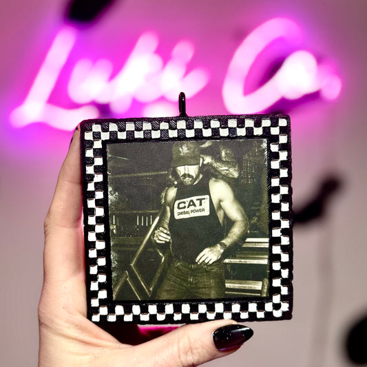 Riley Green Checkered Frame Car Freshies