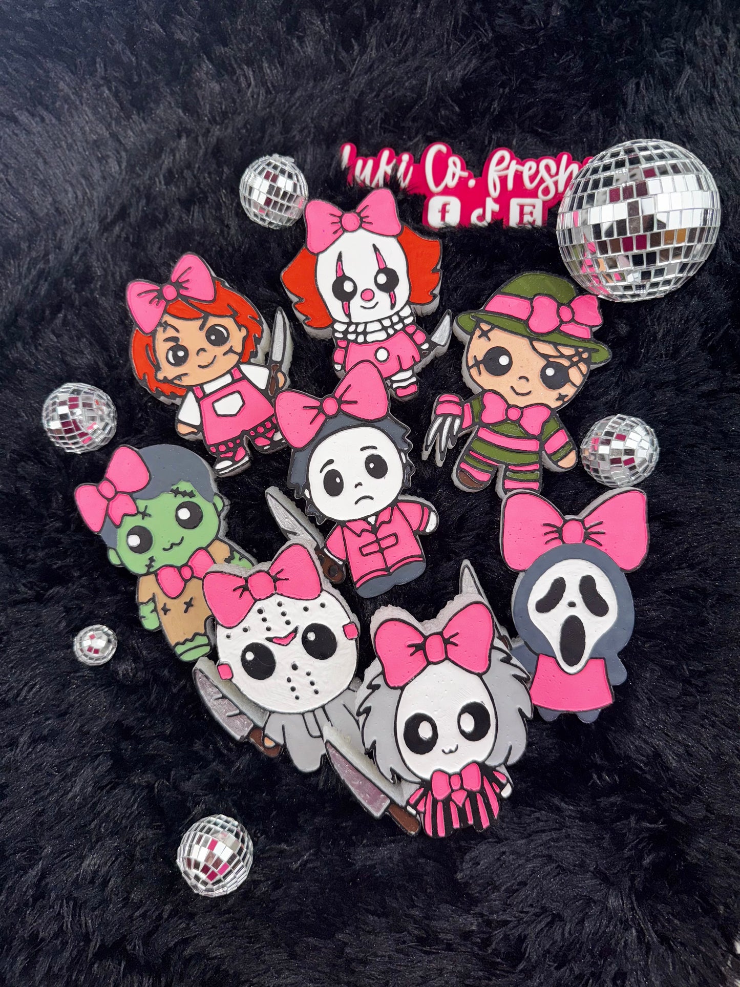 Baby Bow Ghostface Horror Character Car Freshie