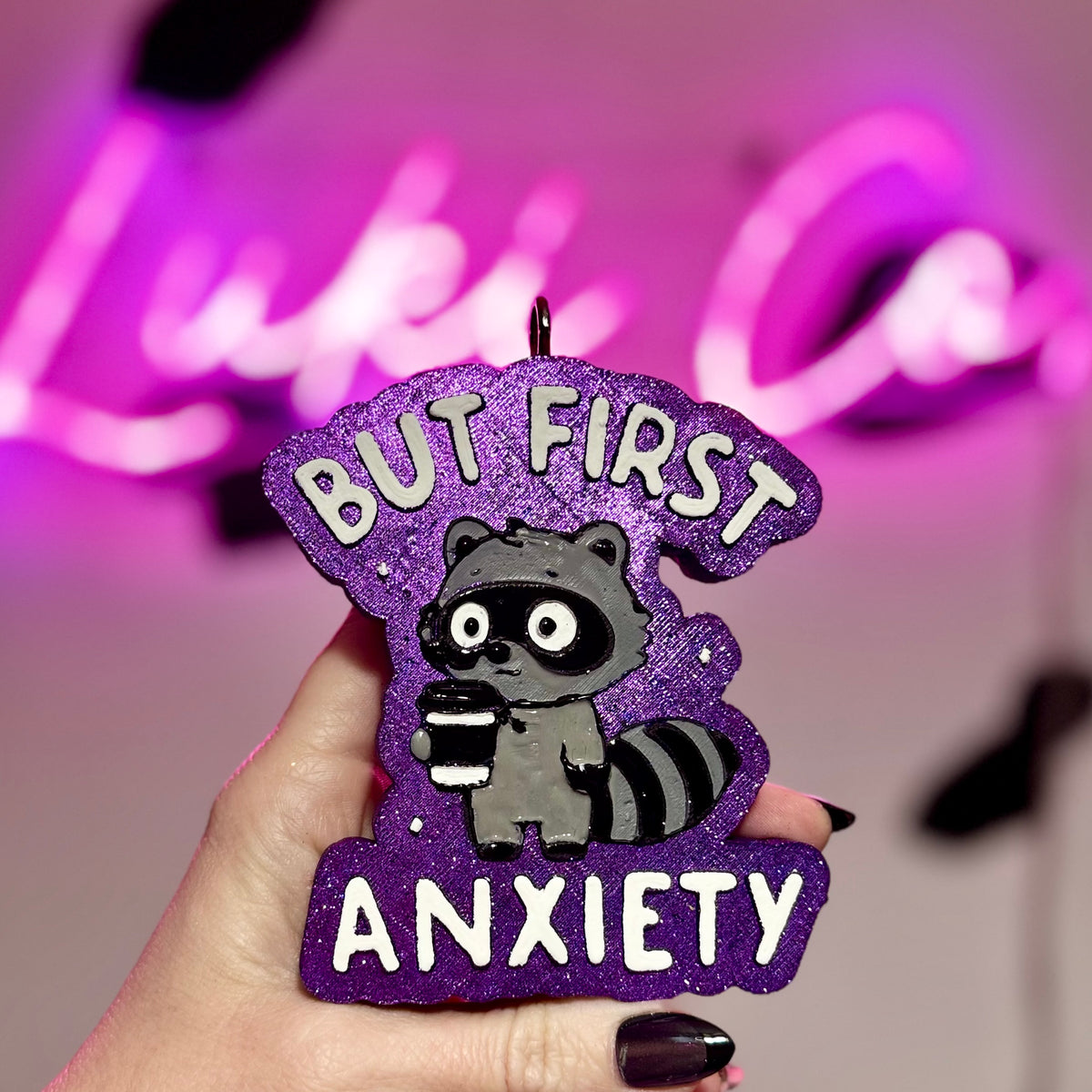 Fall Racoon Freshie But First Anxiety (Raccoon) Car Freshie – Luki Co Freshies