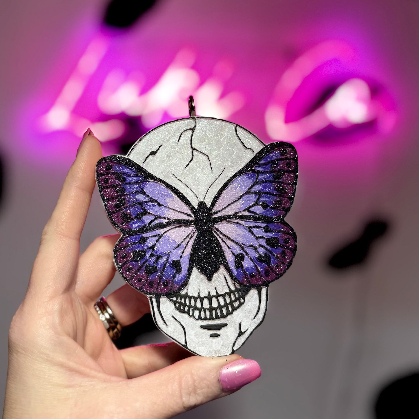 Moth Butterfly Skull Car Freshie