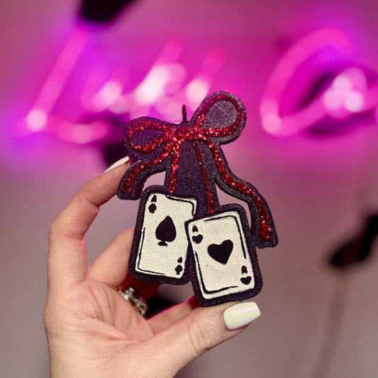Ace Cards With Bow Car Freshie