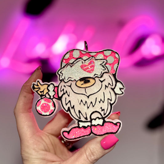 PINKMAS Gnome with Ornament Car Freshie