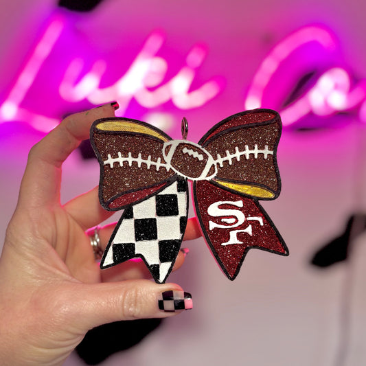 Football Bow - 49ers Car Freshie