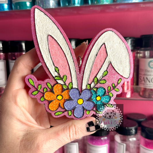 Floral Bunny Ears Car Freshie