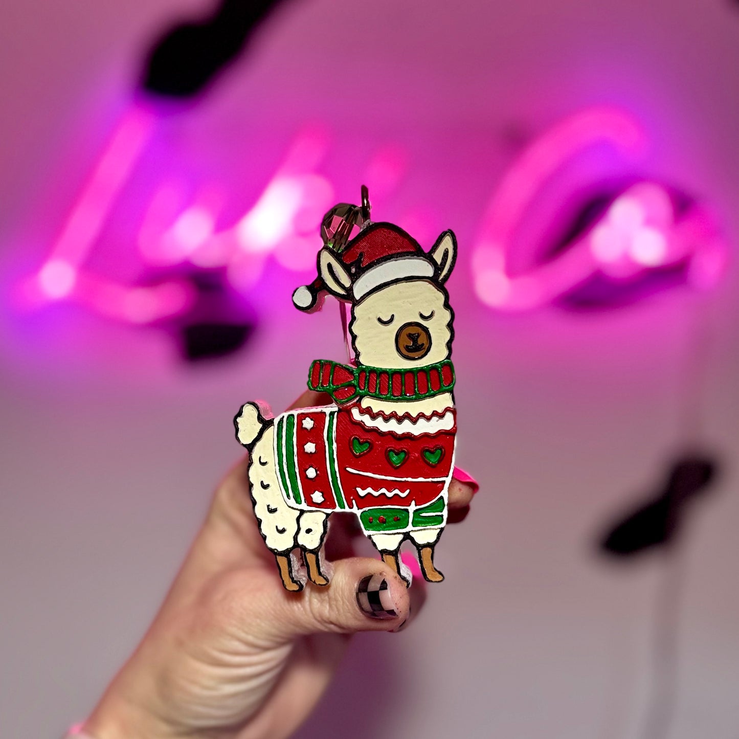 Llama in Sweater Car Freshie