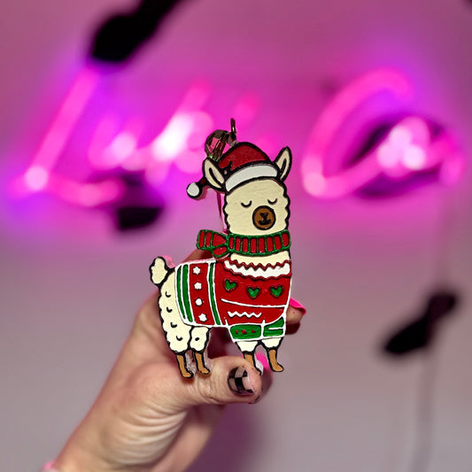 Llama in Sweater Car Freshie