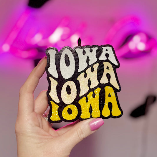 Iowa Hawkeyes Retro Text  Car Freshies
