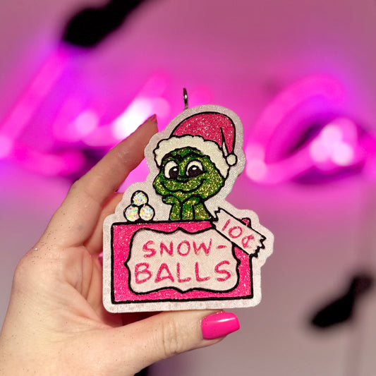 Pinkmas Grinch Snowballs  Car Freshie