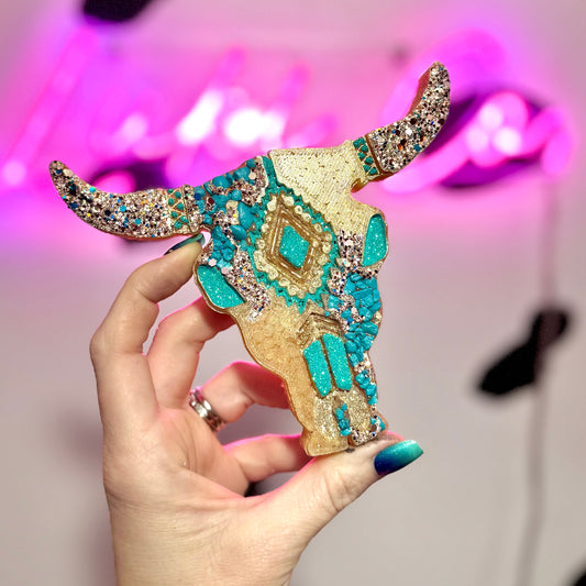 Jolene Geode Bull Skull Car Freshie
