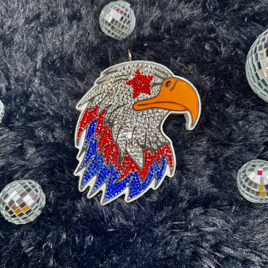 Rhinestone Patriotic 4th Eagle  Car Freshie