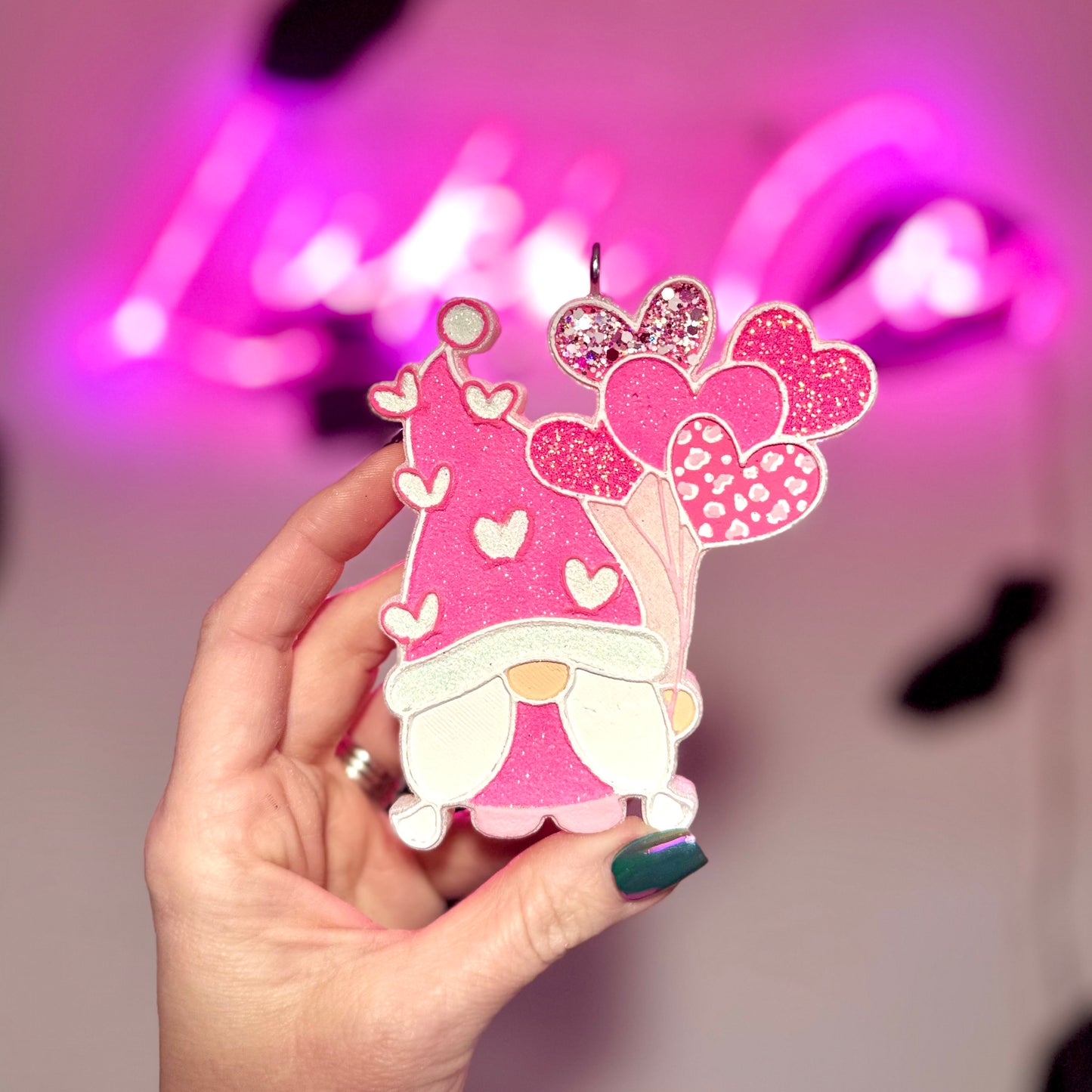 Valentine Gnome -v2-  Heart Balloons Car Freshie