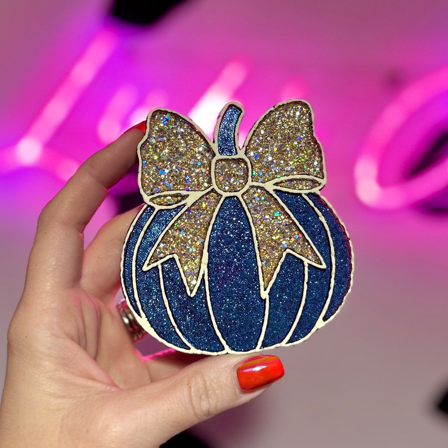 Midnight Mood Navy Pumpkin  - Mirror  Car Freshie  kk