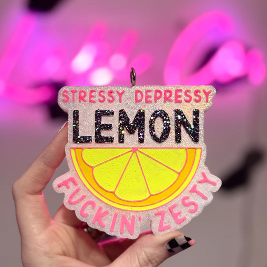 Stressy Depressy Lemon F Zesty Car Freshie