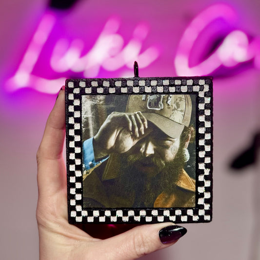 Posty (Ballcap)  Checkered Frame Car Freshies