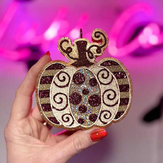 Golden Harvest Pattern Pumpkin  -   Car Freshie