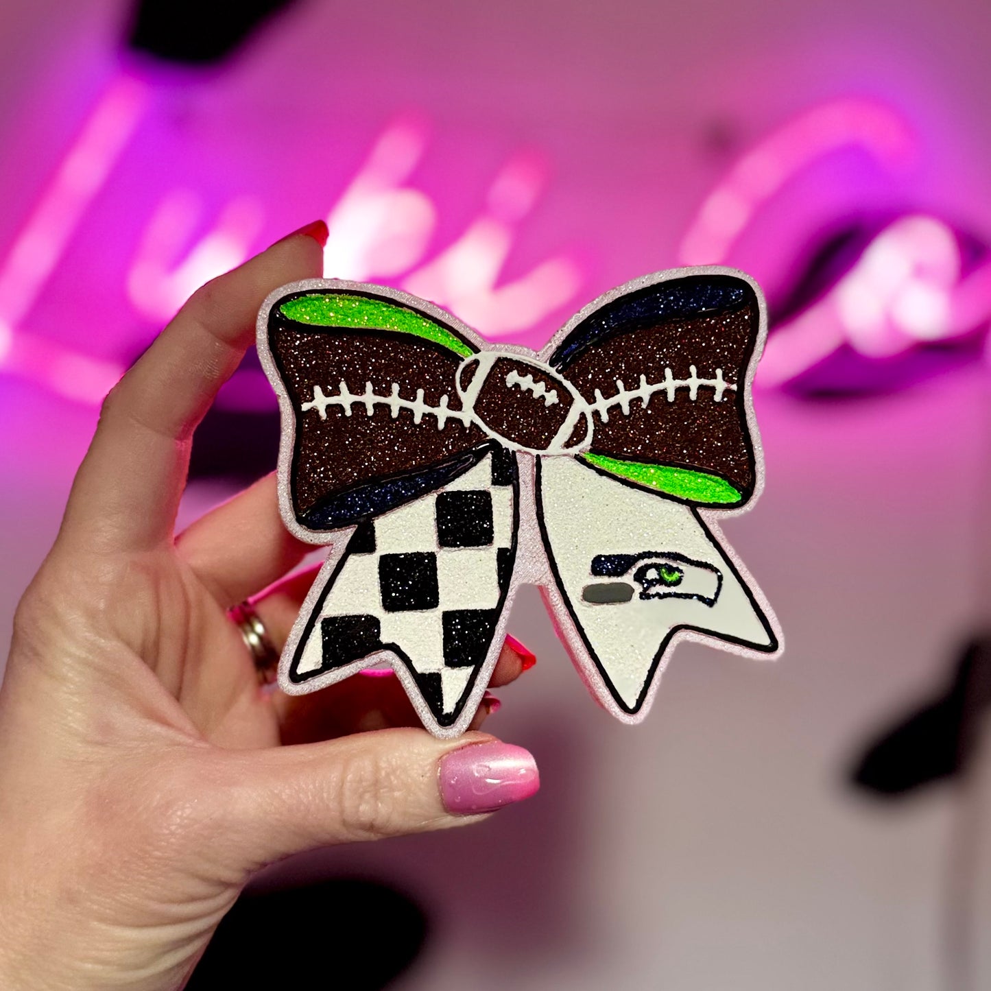 Football Bow - Seahawks Car Freshie