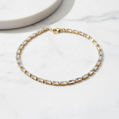 Bella Thin Baguette Stone Necklace