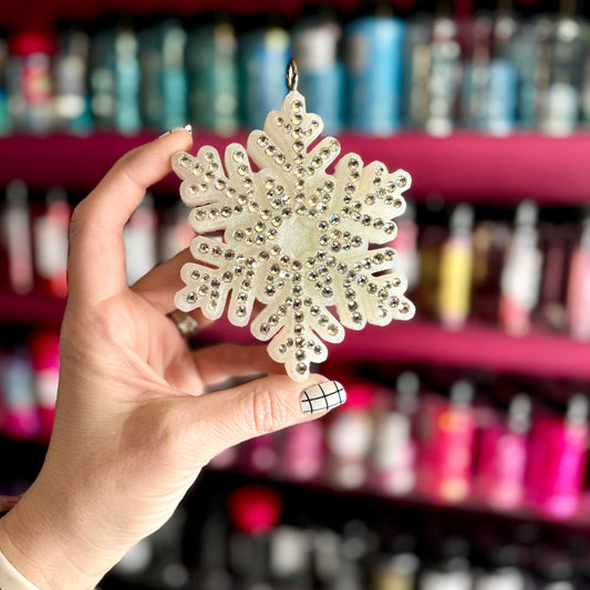 Clear Rhinestone Snowflake Car Freshie