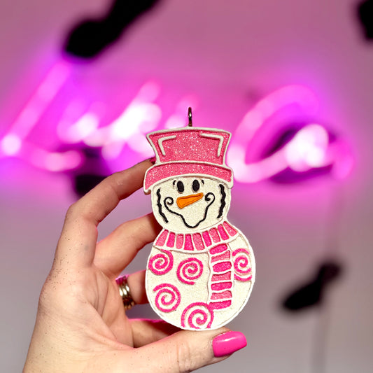 M PINKMAS  Whimsy Snowman Car Freshie