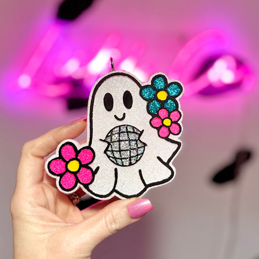 Ghost with Disco Ball-  Car Freshie
