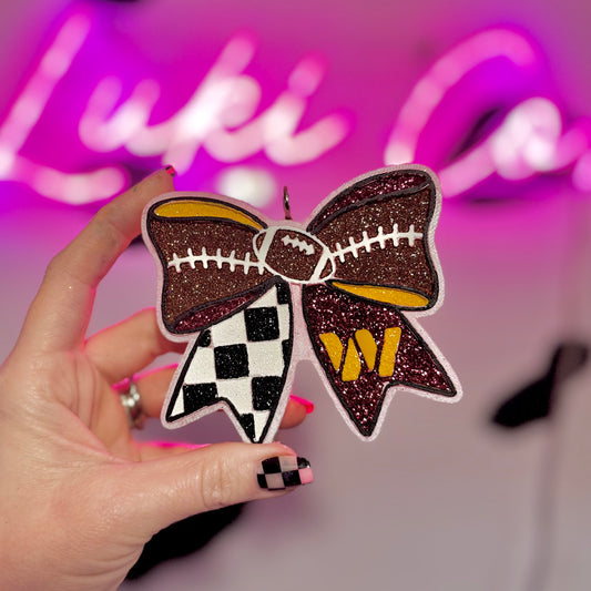 Football Bow - Commanders Car Freshie