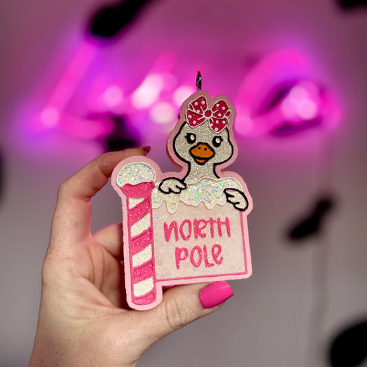Pinkmas North Pole Goose Car Freshie