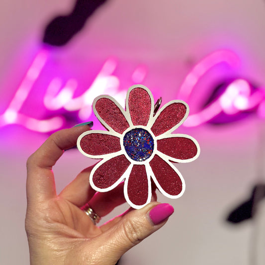 Patriotic 4th Flower Mirror Car Freshie