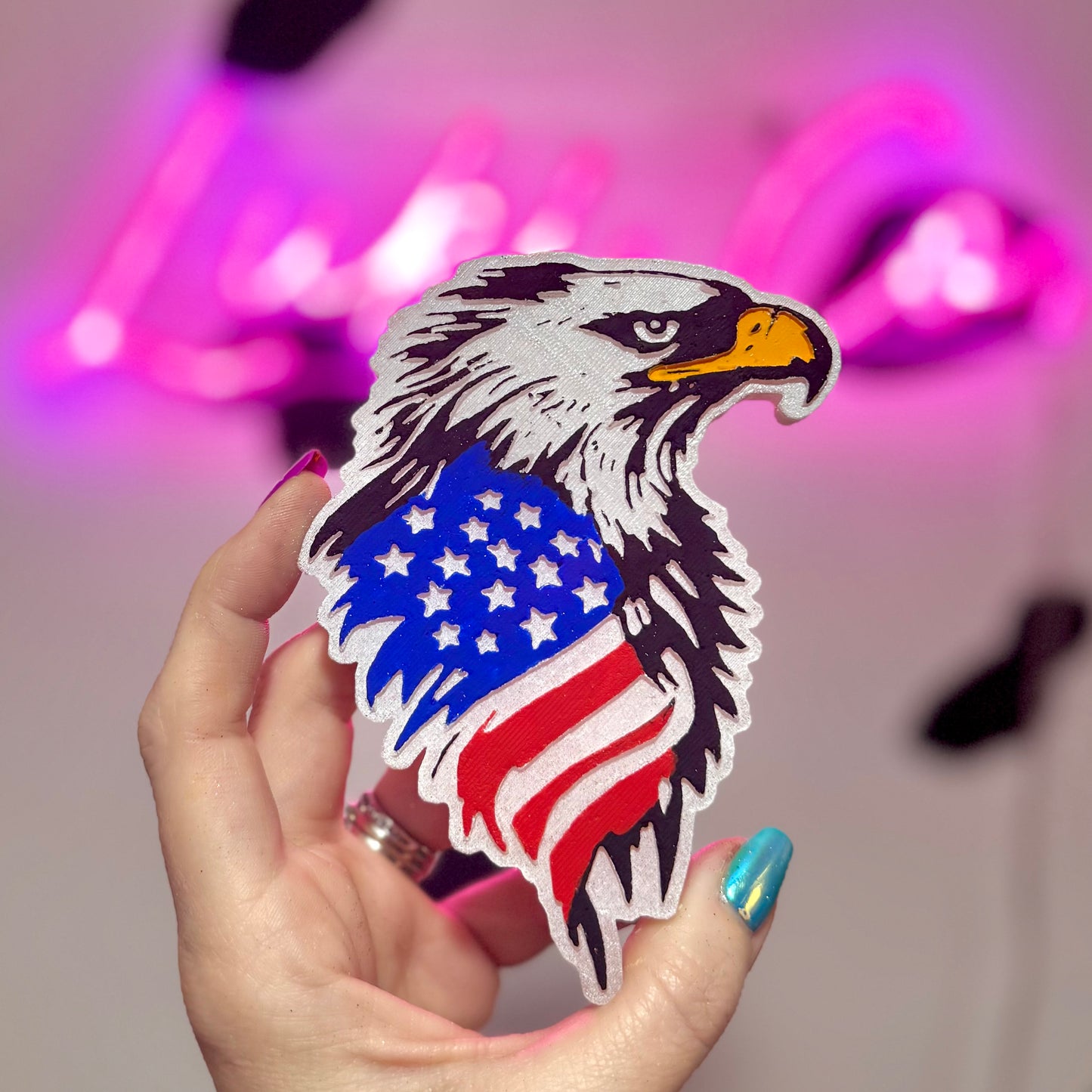 Eagle Flag- Car Freshie