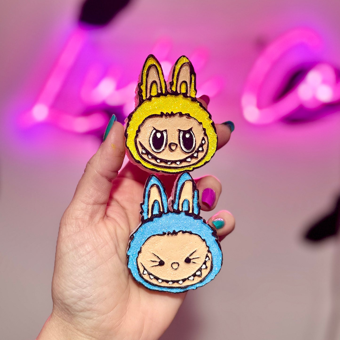 Labubu Monster Vents - Blue & Yellow - Car Freshie