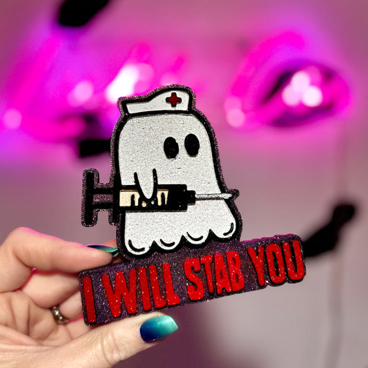 Nurse Ghost I Will Stab You - Car Freshie