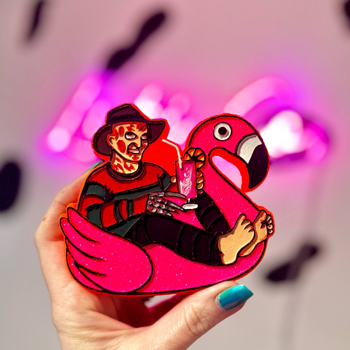 Freddy On A Floatie - Car Freshie