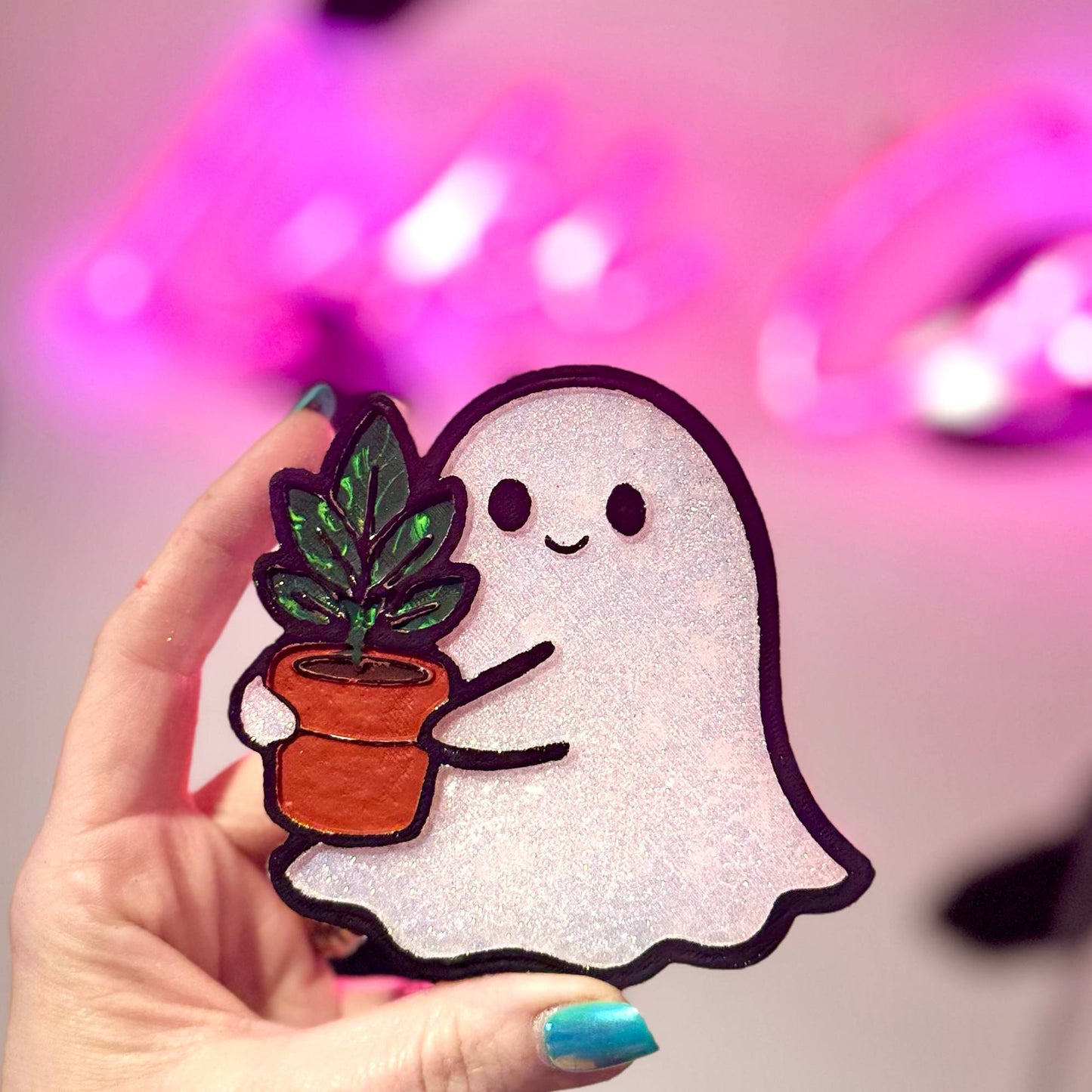 Ghost With Plant - Car Freshie