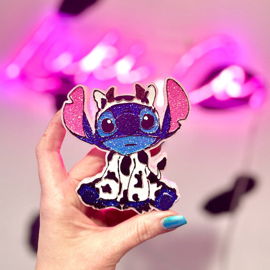 Stitch In Cow Costume - Car Freshie