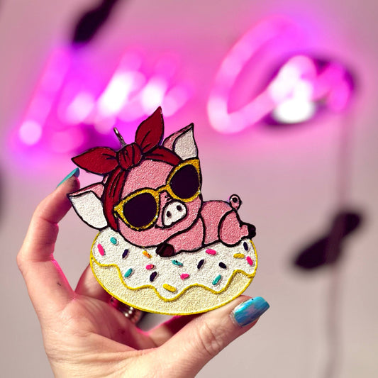 Pig In Donut - Car Freshie