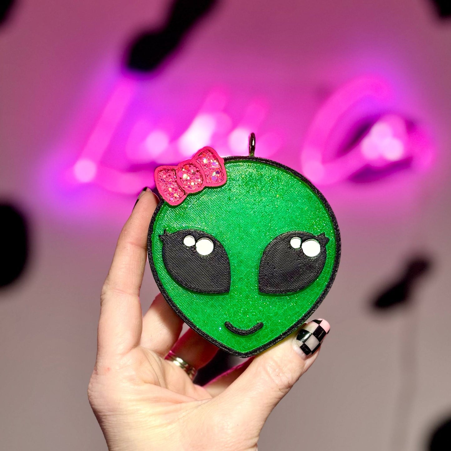 Alien With Bow - Car Freshie