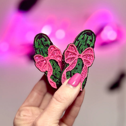 Pickle With Pink Bow - Car Freshie