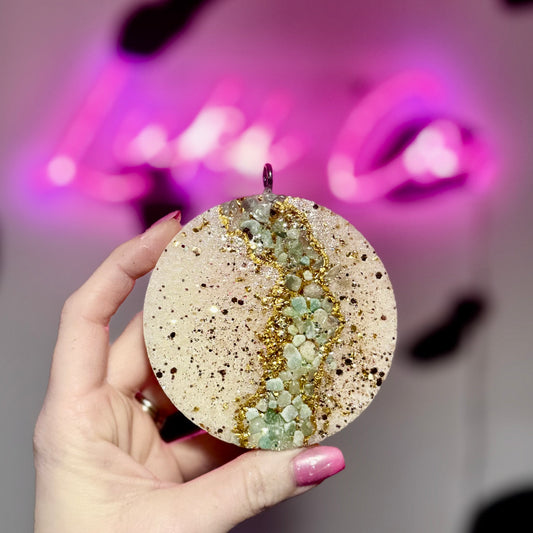 Sage & Gold Geode Car Freshie