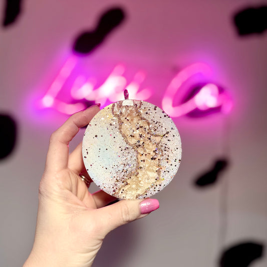 Taupe & Rose Gold Geode Car Freshie