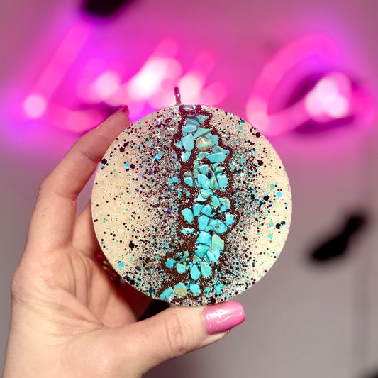 Turquoise & Black Geode Car Freshie