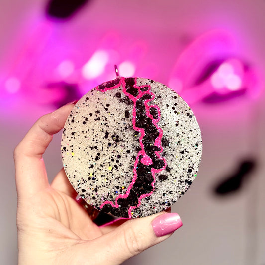 Pink & Black Geode Car Freshie