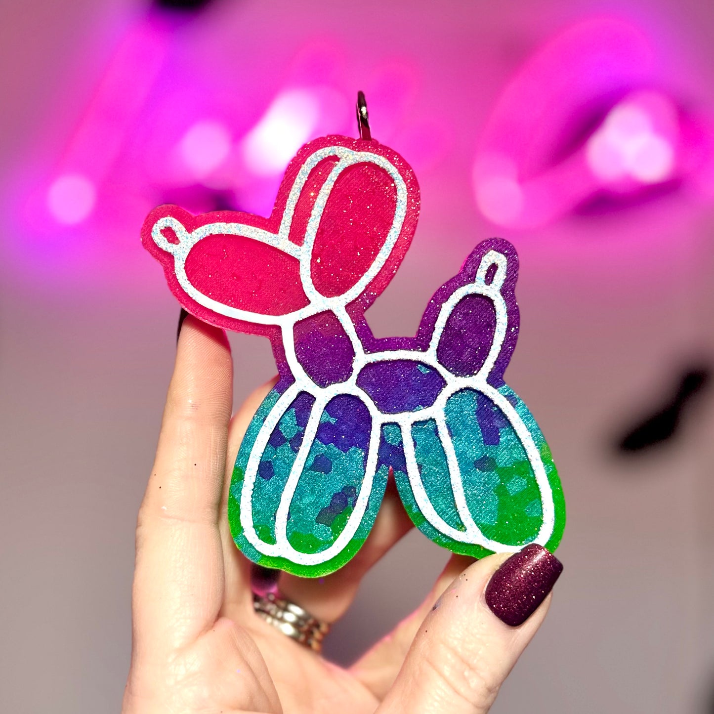 Neon Balloon Dog Car Freshie